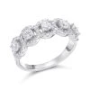Silver Cubic Zirconia Five Halo Ring - F6051