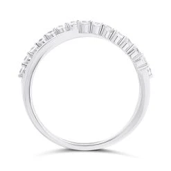 Silver Cubic Zirconia Wave Ring - F6057 5 Silver Cubic Zirconia Wave Ring - F6057 -Fhinds Shop F6057 L 3