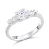 Silver Cubic Zirconia Trilogy Ring - F6070