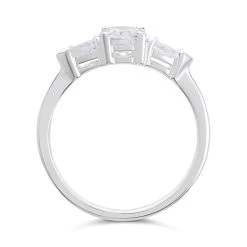 Silver Cubic Zirconia Trilogy Ring - F6070 -Fhinds Shop F6070 L 3