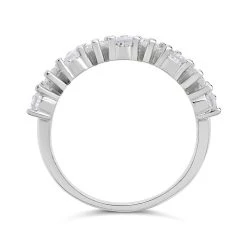 Silver Cubic Zirconia Pear Band Ring - F6088 5 Silver Cubic Zirconia Pear Band Ring - F6088 -Fhinds Shop F6088 L 3