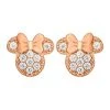 Disney Silver And Rose Plated Minnie Mouse Crystal Stud Earrings - 10mm - F6714