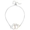 Disney Silver And Rose Plated Mickey And Minnie Slider Bracelet - F6727