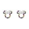 Disney Silver Rainbow Cubic Zirconia Minnie Mouse Stud Earrings - F6756