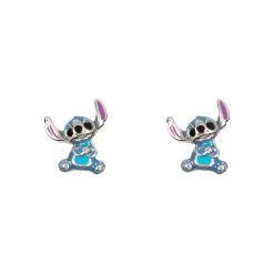 Disney Silver Stitch Blue Enamel Stud Earrings - F6762