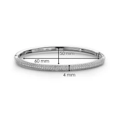 TI SENTO Silver Cubic Zirconia Bangle - F6907 -Fhinds Shop F6907 L 4