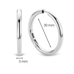 TI SENTO Silver Hoop Earrings - F6928 -Fhinds Shop F6928 L 3