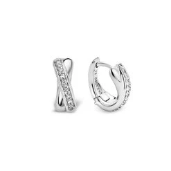 TI SENTO Silver Kiss Hoop Earrings - F6990