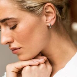 TI SENTO Silver Kiss Hoop Earrings - F6990 -Fhinds Shop F6990 L 3