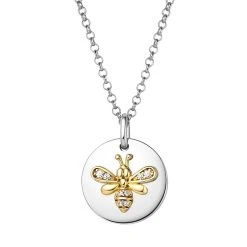 Fei Liu Silver And Gold Tone Cubic Zirconia Bee Necklace - F7118
