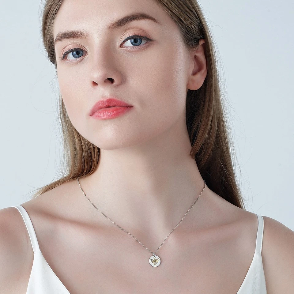 Fei Liu Silver And Gold Tone Cubic Zirconia Bee Necklace - F7118 3 Fei Liu Silver And Gold Tone Cubic Zirconia Bee Necklace - F7118 - Image 3