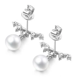 Fei Liu Silver Freshwater Pearl And Cubic Zirconia Crown Stud Earrings - F7119 -Fhinds Shop F7119 L 3