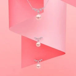 Fei Liu Silver Freshwater Pearl And Cubic Zirconia Crown Stud Earrings - F7119 -Fhinds Shop F7119 L 4