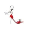 Tingle SCH127 Silver Enamel Red High Heel Charm - F8125