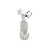 Tingle SCH162 Silver Enamel Crystal Flip Flop Charm - F8148