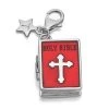 Tingle SCH270 Silver Enamel Bible Charm - F8316