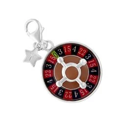 Tingle SCH279 Silver Enamel Roulette Wheel Charm - F8324