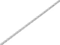 Silver Diamond Cut Rope Chain - 16in - F8749