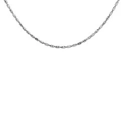 Silver Diamond Cut Tube Chain - 18in - F8811