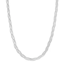 Silver 6mm Wide Herringbone Chain - 17in - F8912
