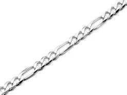 Silver 8mm Wide Heavyweight Figaro Chain - 24in - F9551