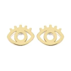 9ct Gold Evil Eye Stud Earrings - 6mm - G01105