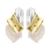 9ct Two Colour Gold Twist Stud Earrings - 10mm - G01107