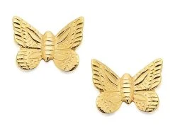 9ct Gold Mini Butterfly Stud Earrings - 6mm - G0117
