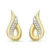 9ct Gold Two Colour Loop Stud Earrings - 10mm - G0120