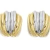 9ct Gold Two Colour Stud Earrings - 10mm - G0187
