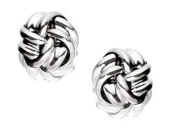 9ct White Gold Knot Earrings - 4mm - G0217