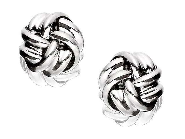 9ct White Gold Knot Earrings - 4mm - G0217 1 9ct White Gold Knot Earrings - 4mm - G0217