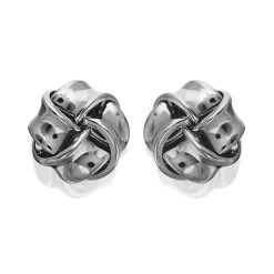 9ct White Gold Knot Stud Earrings - 6.5mm - G0248
