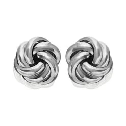 9ct White Gold Knot Stud Earrings - 6mm - G0249