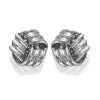 9ct White Gold Knot Stud Earrings - 8mm - G0252