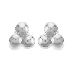 9ct White Gold Trefoil Stud Earrings - 3mm - G0262