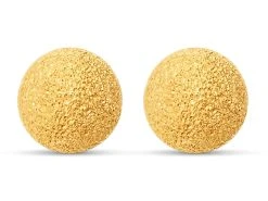9ct Gold Frosted Stardust Ball Stud Earrings - 4mm - G0431