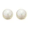 9ct Gold Two Colour Freshwater Pearl Stud Earrings - 8mm - G0530