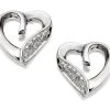 9ct White Gold Diamond Heart Earrings - 7mm - G0583