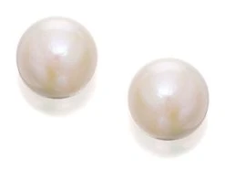 9ct White Gold Akoya Cultured Pearl Earrings - 6mm - G0632