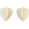 9ct Gold Mother Of Pearl Heart Stud Earrings - 9mm - G0690