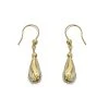 9ct Gold Two Colour Hook Wire Earrings - 20mm Drop - G1006
