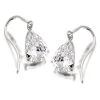 9ct White Gold Pear Drop Hook Wire Earrings - 18mm Drop - G1023