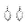 9ct White Gold Diamond Cut Teardrop Earrings - 24mm Drop - G1046