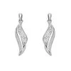 9ct White Gold Crystal Leaf Drop Earrings - 25mm Drop - G1047
