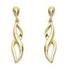 9ct Gold Twirl Drop Earrings - 12mm Drop - G1212