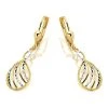 9ct Gold Two Colour Lattice Drop Earrings - 20mm Drop - EXCLUSIVE - G1245