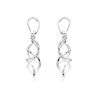 9ct White Gold Spiral Drop Earrings - 50mm Drop - G1427