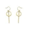 9ct Gold Circle Three Strand Tassle Hook Wire Earrings - G1439