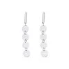 9ct White Gold Tube And Disc Drop Earrings - 24mm Drop - G1472